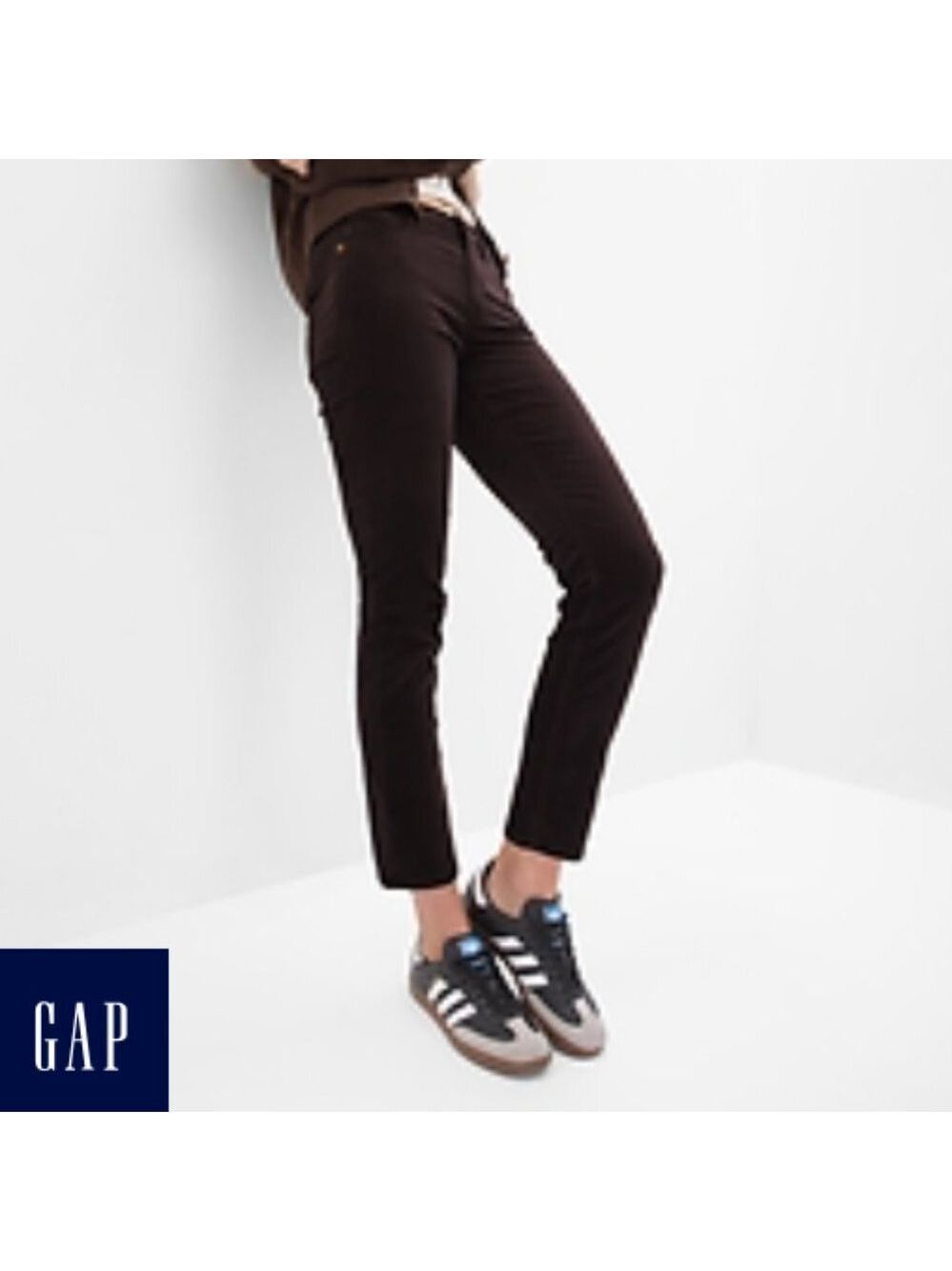 NWOT GAP Mid Rise Velvet Vintage Slim Jeans Brown Noir Size 35